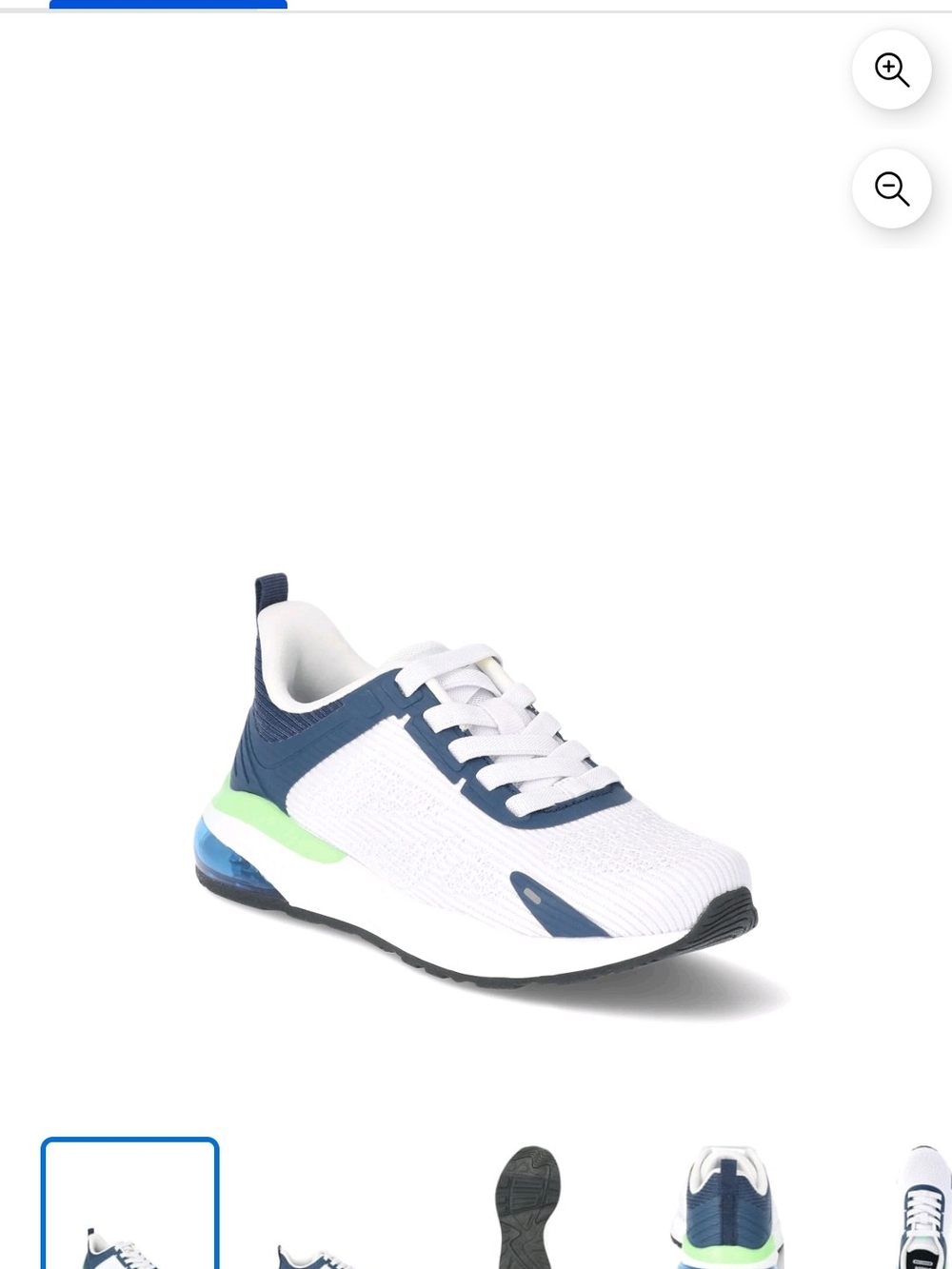 Avia White Navy Sneakers with Lime Accent